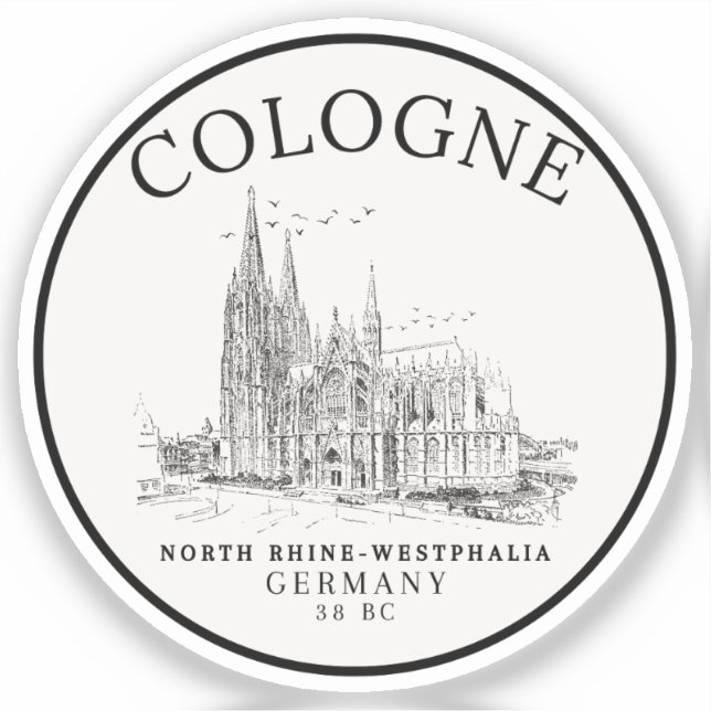 Retro Cologne Cathedral Germany Panorama (Front)