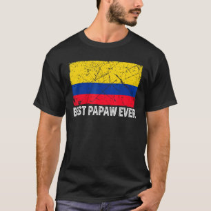 Retro Colombia Flag Best Papaw Ever  Father's Day T-Shirt
