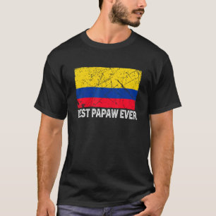 Retro Colombia Flag Best Papaw Ever  Father's Day T-Shirt