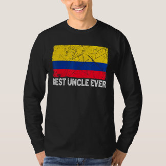 Retro Colombia Flag Best Uncle Ever Father's Day T-Shirt