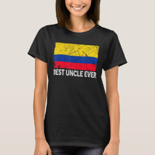 Retro Colombia Flag Best Uncle Ever Father's Day T-Shirt