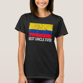 Retro Colombia Flag Best Uncle Ever Father's Day T-Shirt