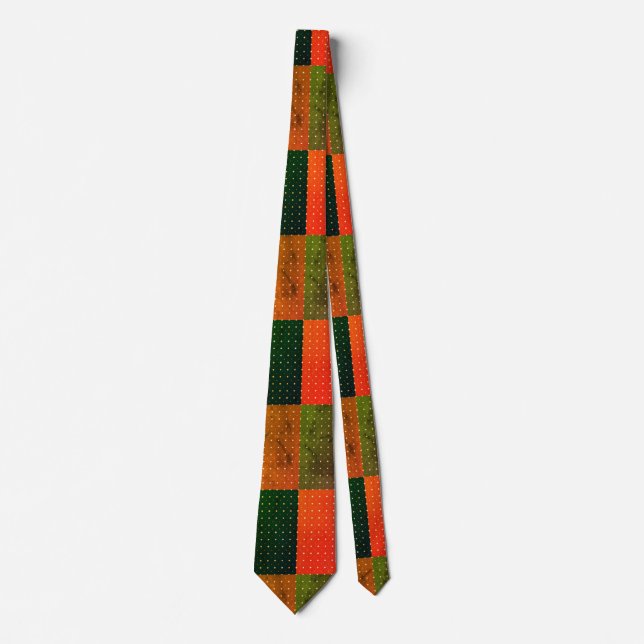 Retro Color-Block Polka Dot  Tie (Front)
