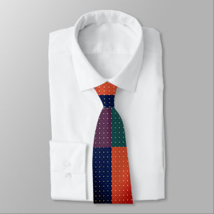 Retro Color-Block Polka Dot Tie