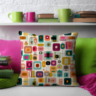 RETRO Color Blocks Mid Century Modern Abstract  Cushion