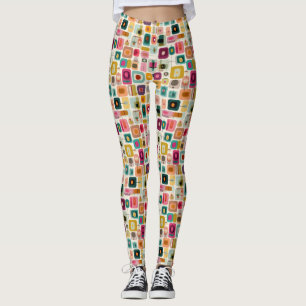 RETRO Color Blocks Mid Century Modern Geometric Leggings