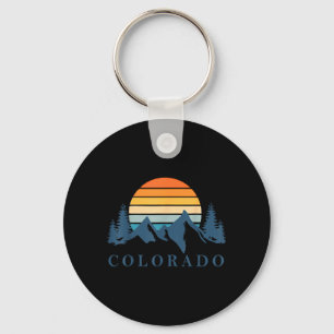 Retro Colorado Mountain Camping Hiking Summer Key Ring