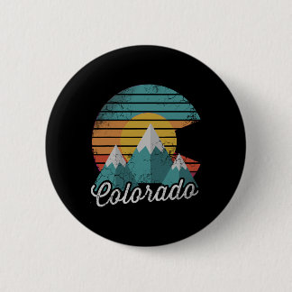 Retro Colorado Mountains Home Love Family Vacation 6 Cm Round Badge