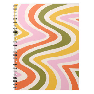 Retro Colored Curved Shapes Notebook