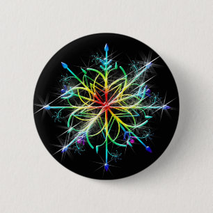 Retro Colored Star 6 Cm Round Badge