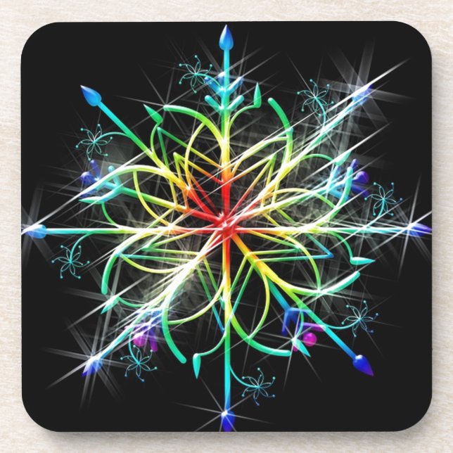 Retro Colored Star Coaster (Front)