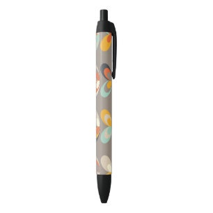 Retro Colorful Geometric Shapes – Modern Aesthetic Black Ink Pen
