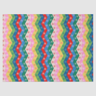 Retro Colorful zigzag Snowflake Pattern Tissue Paper