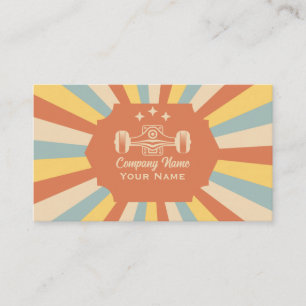 Retro Colors Skateboard  Business Card