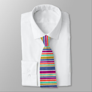 Retro Colors Textured Look Stripes Tie