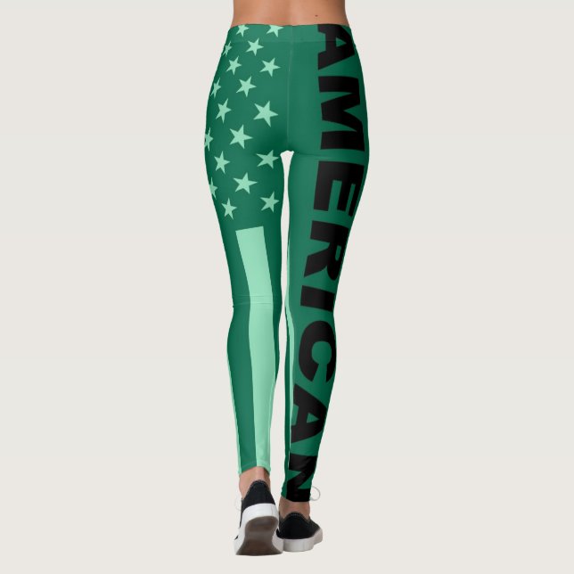Retro Colour American Flag #6 Leggings (Back)
