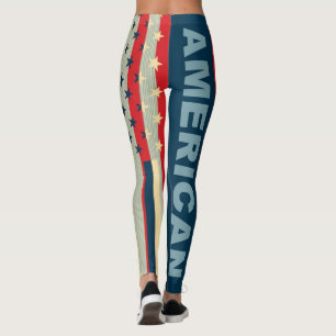 Retro Colour American Flag #9 Leggings
