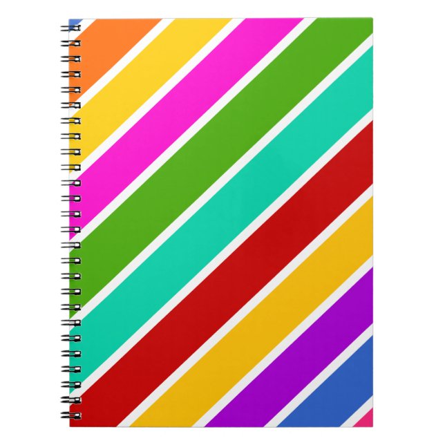 Retro colour candy stripes pattern  notebook (Front)