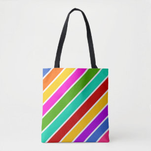 Retro colour candy stripes pattern  tote bag
