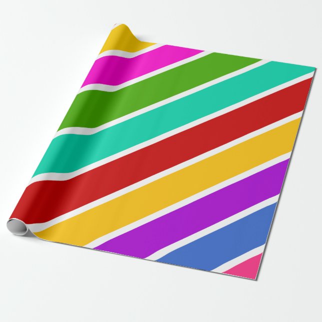 Retro colour candy stripes pattern  wrapping paper (Unrolled)