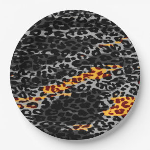 Retro Colour Leopard Print Skin #115 Paper Plate