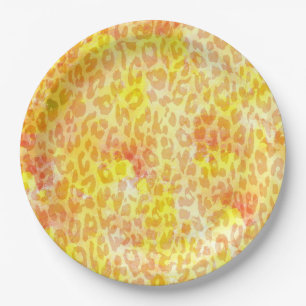 Retro Colour Leopard Print Skin #3 Paper Plate