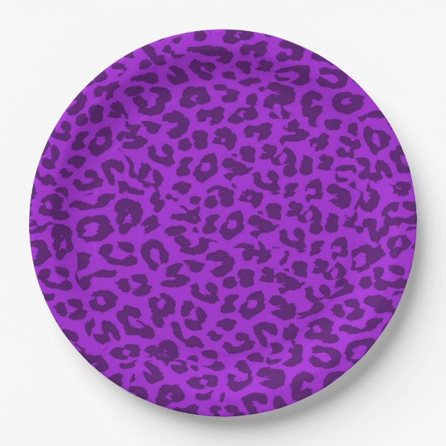 Retro Colour Leopard Print Skin #50 Paper Plate (Front)