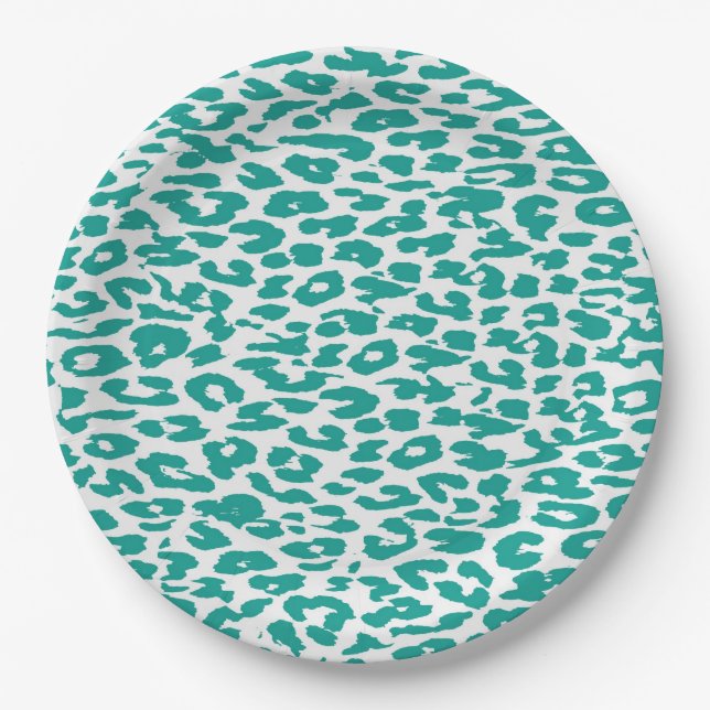 Retro Colour Leopard Print Skin #57 Paper Plate (Front)