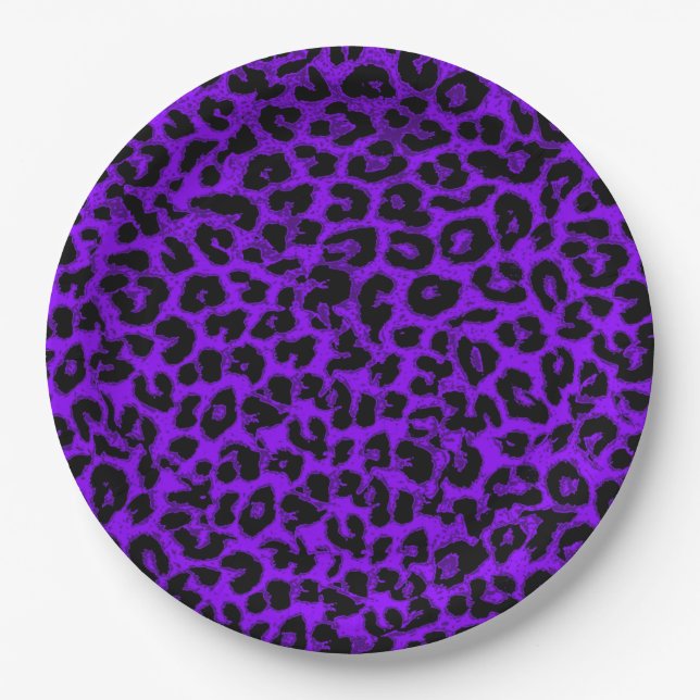 Retro Colour Leopard Print Skin #63 Paper Plate (Front)