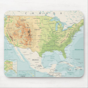 Retro Colour Map of the World Mouse Mat