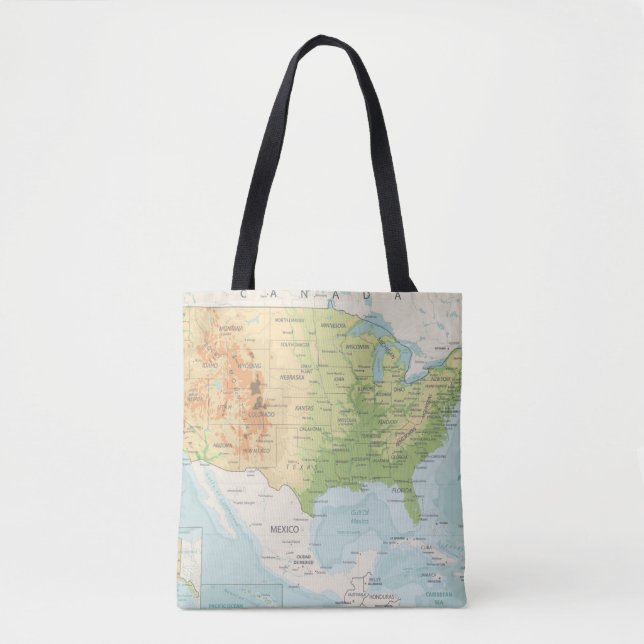 Retro Colour Map of the World Tote Bag (Front)