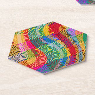 Retro colour pattern paper coaster
