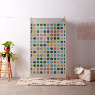 Retro Colour Polka Dot Circles Pattern #2 Fabric