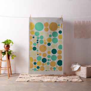 Retro Colour Polka Dot Circles Pattern Fabric