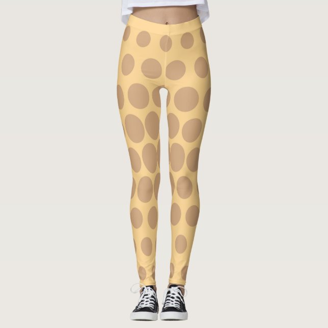 Retro Colour Polka Dots Pattern #11 Leggings (Front)