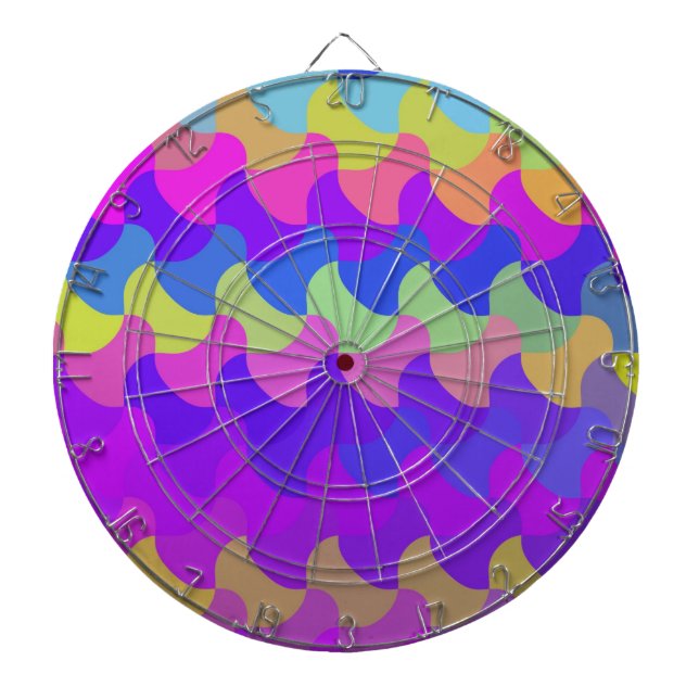 Retro Colour seamless pattern art Dartboard (Front)