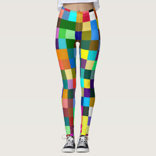 Retro Colour Squares Pattern #15 Leggings