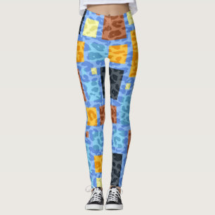 Retro Colour Squares Pattern #16 Leggings