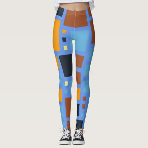 Retro Colour Squares Pattern #3 Leggings