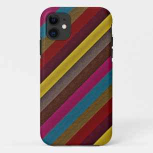 Retro Colour Stripe Pattern 5 iPhone 11 Case