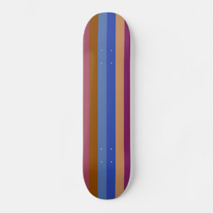 Retro Colour Stripe Pattern 8 Skateboard
