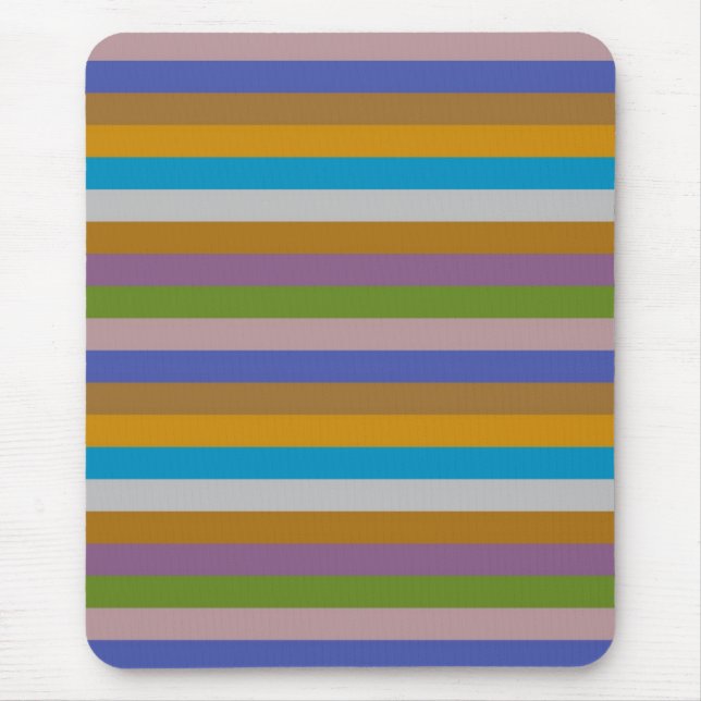 Retro Colour Stripe Pattern Mouse Mat (Front)