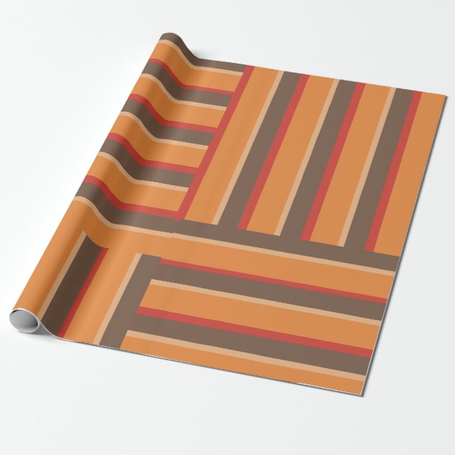 Retro Colour Stripe Wrapping Paper (Unrolled)