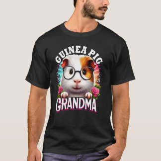 Retro Colour Style Guinea Pig Grandma T-Shirt