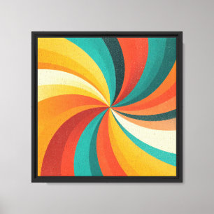 Retro Colour Swirl – Vintage Abstract Background Canvas Print