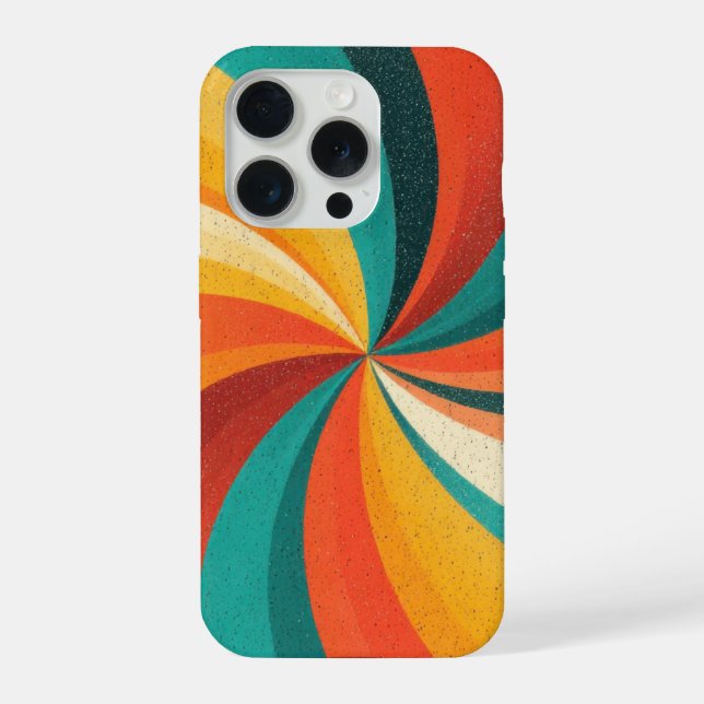 Retro Colour Swirl – Vintage Abstract Background iPhone Case (Back)