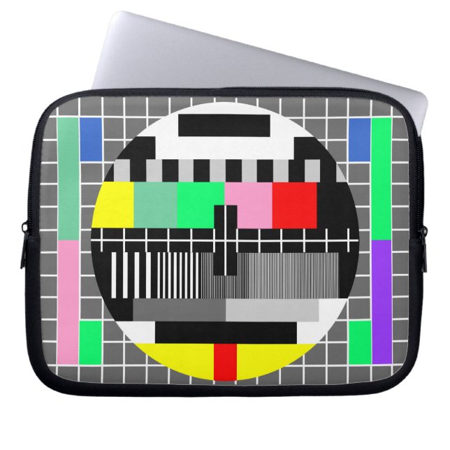Retro colour tv test screen laptop sleeve (Front)