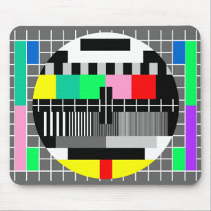 Retro colour tv test screen mouse mat