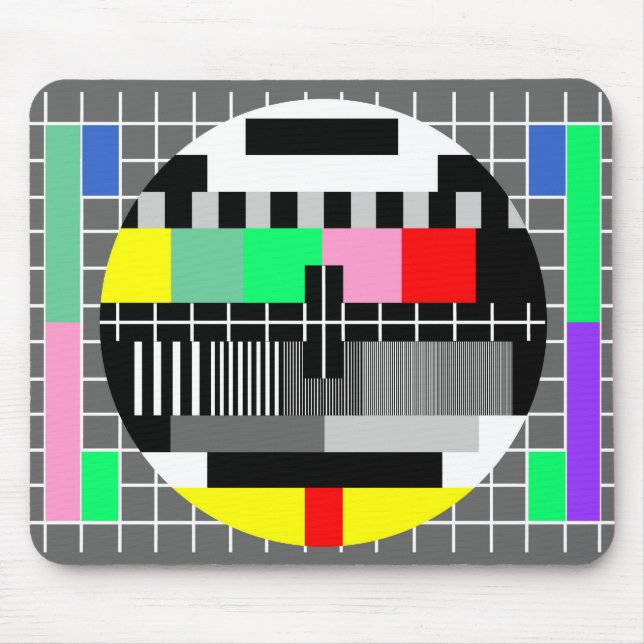 Retro colour tv test screen mouse mat (Front)