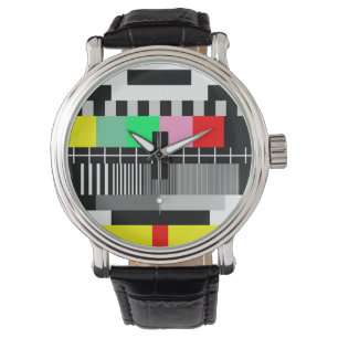 Retro colour tv test screen watch
